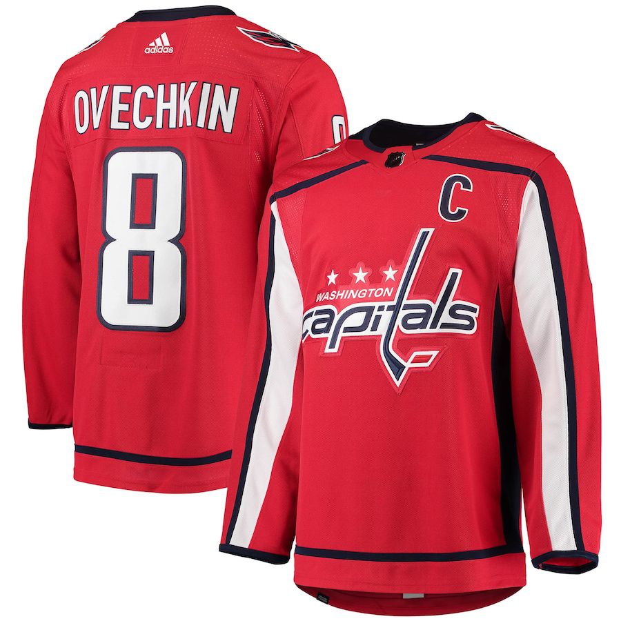 Men Washington Capitals #8 Alexander Ovechkin adidas Red Home Captain Patch Primegreen Authentic Pro Player NHL Jersey->customized nhl jersey->Custom Jersey